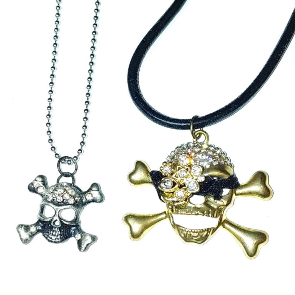 Skull & crossbones necklaces BOGO NWT